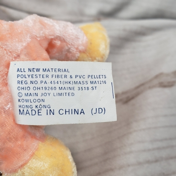 Vintage Dan Dee Patsy Duck Crushed Velvet Plush Stuffed Toy Mini 4 Inch 80s - Picture 9 of 10